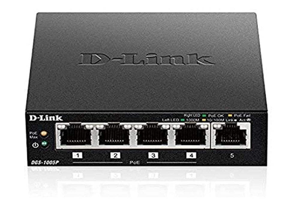 D-Link DGS-1005P 5-Port Desktop Gigabit PoE+ Switch D-Link DGS-1005P 5-Port Desktop Gigabit PoE+ Switch
